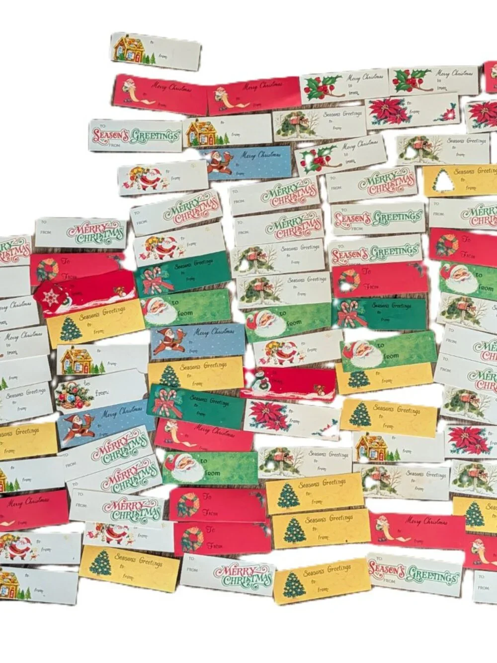 VTG Lot of 450+ Christmas Gift Tags Seals Stickers Craft Retro Holiday Wrapping